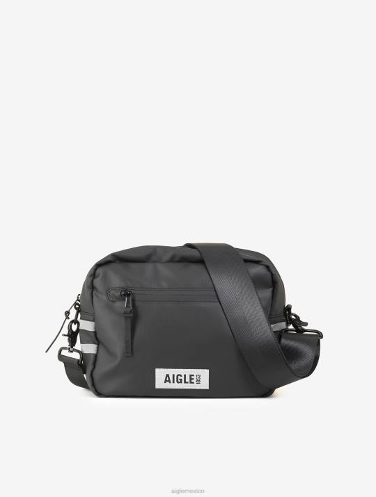 Aigle 86DD387 accesorios negro hombres bolso urbano grande repelente al agua con rayas reflectantes 5l