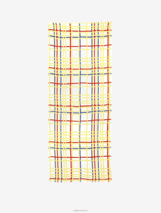 Aigle x Centre Pompidou 86DD366 accesorios mondrian hombres bufanda de lino estampada