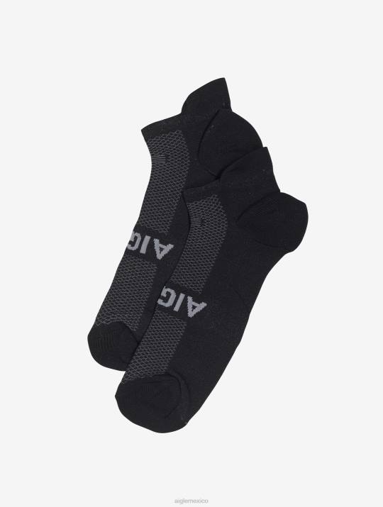 Aigle 86DD398 accesorios negro hombres calcetines bajos de jacquard con refuerzo