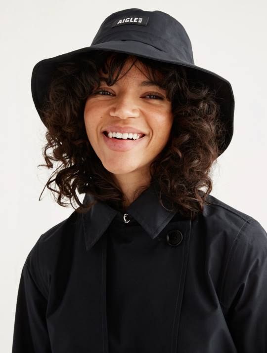 Aigle 86DD359 accesorios negro hombres sombrero de pescador icónico de gore-tex