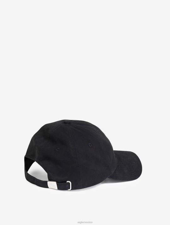 Aigle 86DD376 accesorios negro hombres gorra icónica con insignia bordada