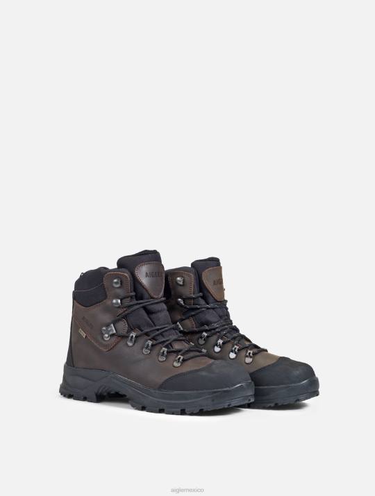 Aigle 86DD319 botas marron oscuro hombres el botín de piel mtd impermeable y transpirable
