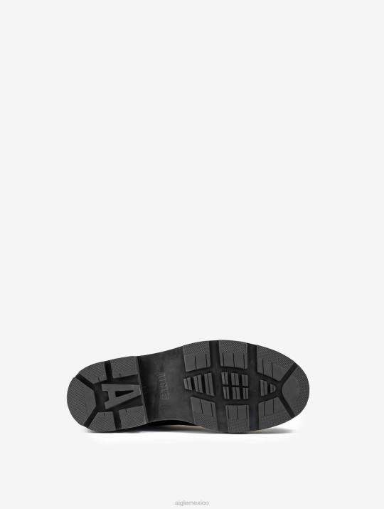 Aigle 86DD307 botas negro hombres el botín chelsea de cuero con costuras noruegas