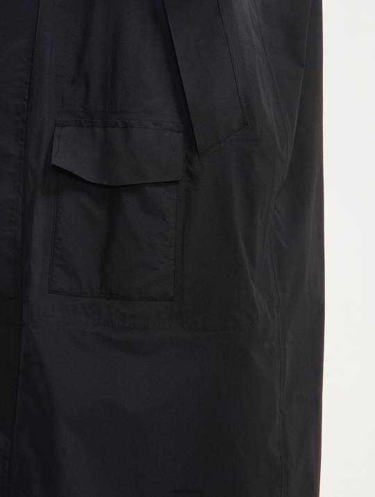 Aigle 86DD184 ropa negro hombres chaqueta mtd larga con capucha