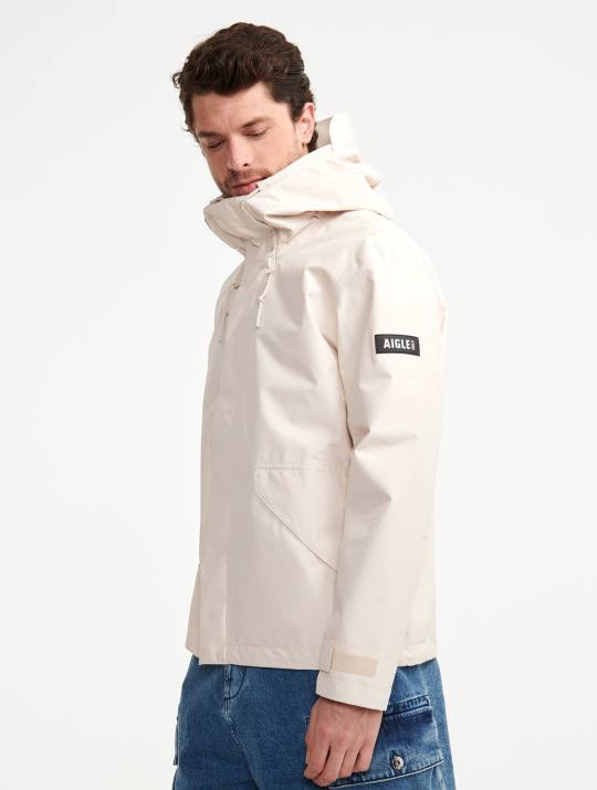 Aigle 86DD200 ropa sable hombres chaqueta corta con capucha de gore-tex