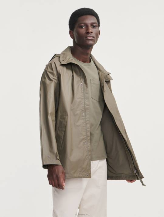 Aigle 86DD207 ropa taillis hombres chaqueta revestida con capucha y largo medio