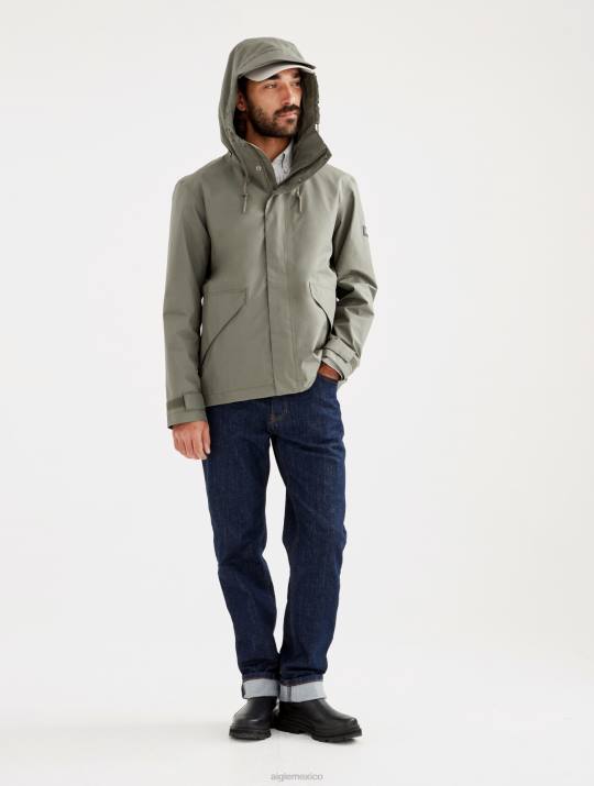 Aigle 86DD208 ropa taillis hombres chaqueta corta con capucha de gore-tex