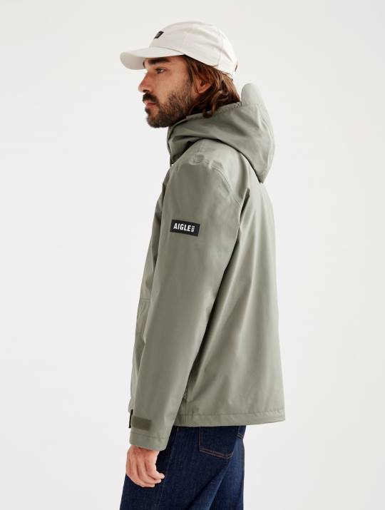 Aigle 86DD208 ropa taillis hombres chaqueta corta con capucha de gore-tex