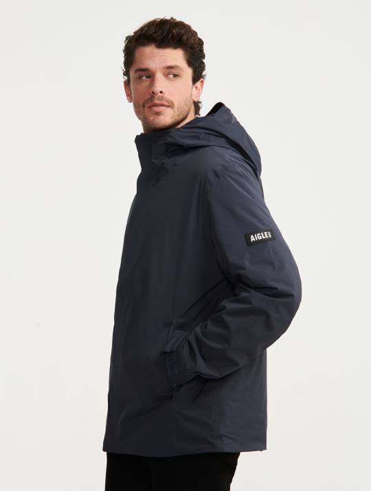 Aigle 86DD216 ropa imperio hombres chaqueta mtd acolchada de longitud media con capucha dupont sorona