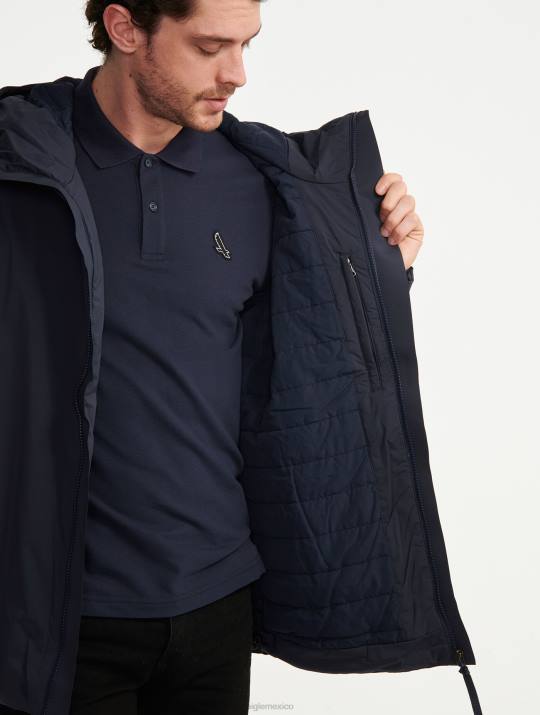 Aigle 86DD216 ropa imperio hombres chaqueta mtd acolchada de longitud media con capucha dupont sorona