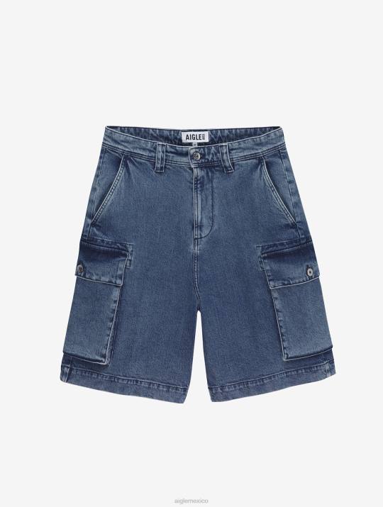 Aigle 86DD128 ropa lejía ligera de mezclilla hombres shorts de mezclilla