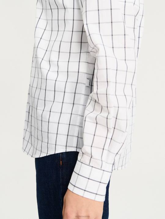 Aigle 86DD104 ropa blanco ch hombres comprobar camisa