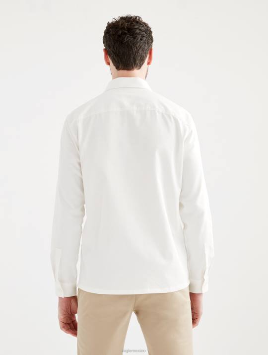 Aigle 86DD126 ropa leche hombres sobrecamisa de manga larga de algodón/lino