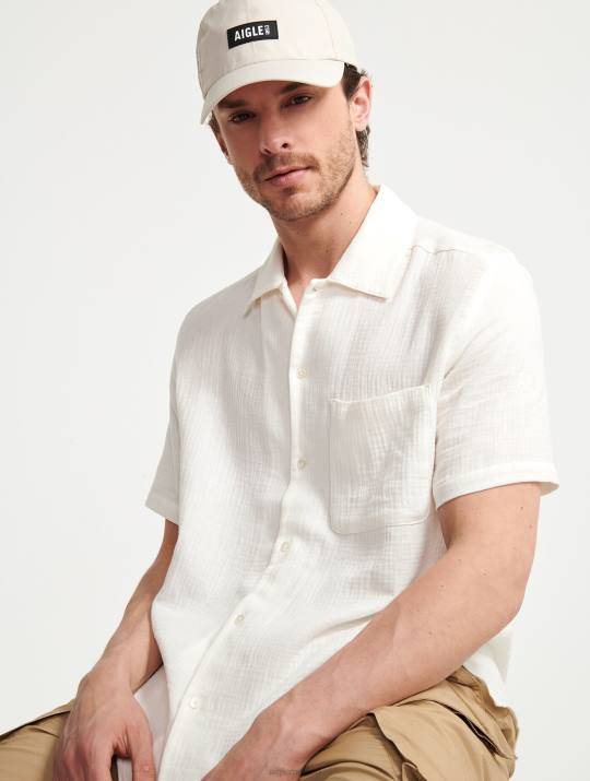Aigle 86DD153 ropa leche hombres camisa manga corta algodon gas