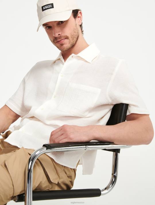 Aigle 86DD153 ropa leche hombres camisa manga corta algodon gas