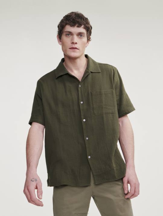 Aigle 86DD21 ropa abogado hombres camisa manga corta algodon gas