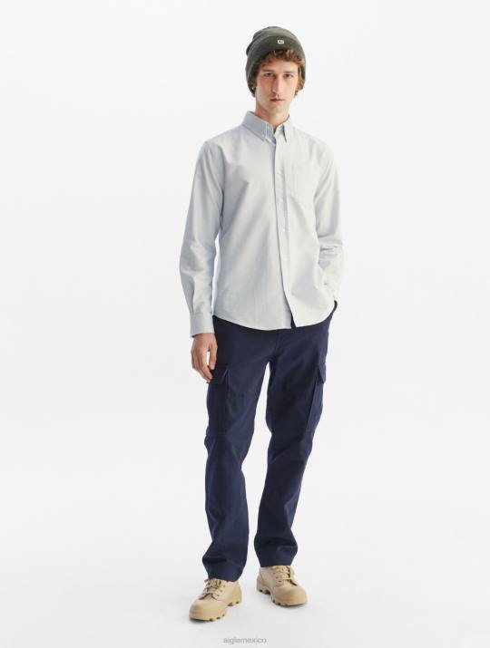 Aigle 86DD47 ropa cielo azul hombres camisa de manga larga