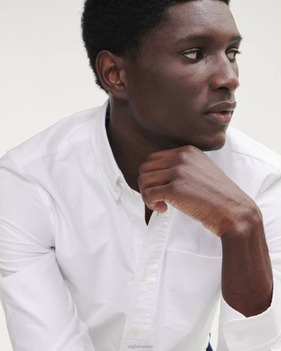 Aigle 86DD48 ropa blanco hombres camisa de manga larga