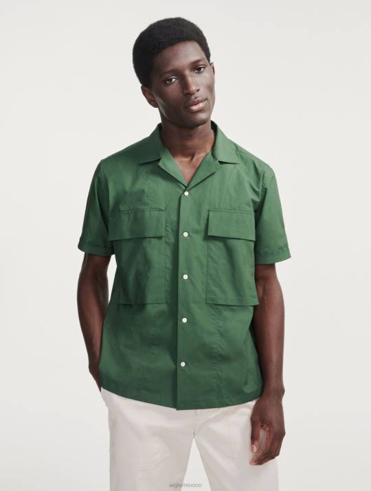 Aigle 86DD56 ropa botánico hombres camisa militar de manga corta