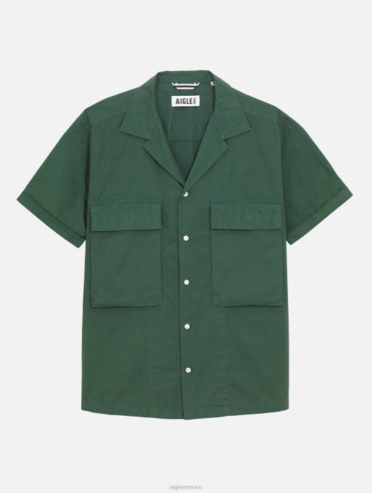 Aigle 86DD56 ropa botánico hombres camisa militar de manga corta