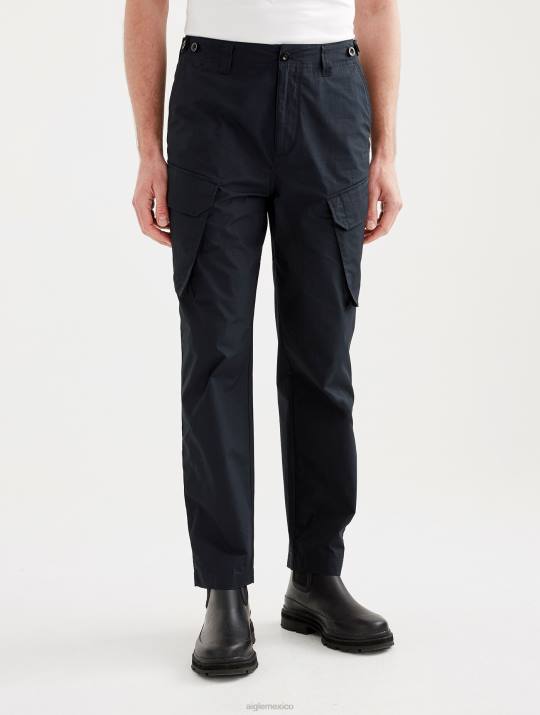 Aigle 86DD142 ropa negro hombres pantalones cargo de popelina