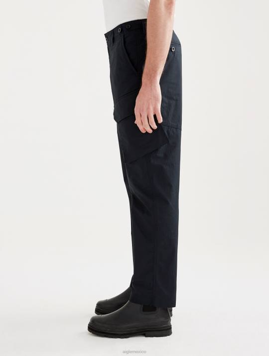 Aigle 86DD142 ropa negro hombres pantalones cargo de popelina