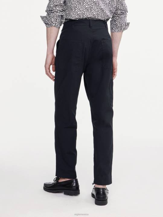 Aigle 86DD72 ropa negro hombres pantalones carpintero de sarga rota