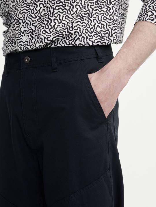 Aigle 86DD72 ropa negro hombres pantalones carpintero de sarga rota