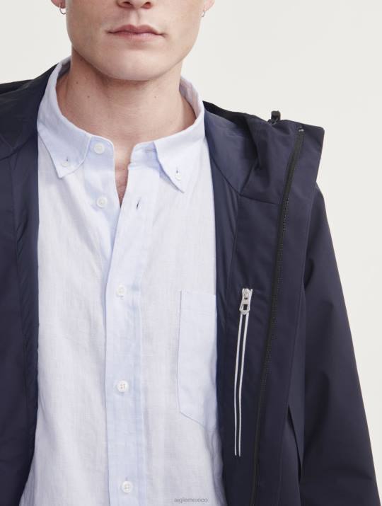 Aigle 86DD160 ropa marina hombres parka de longitud media con capucha mtd