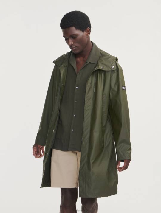 Aigle 86DD163 ropa abogado hombres parka larga impermeable con capucha