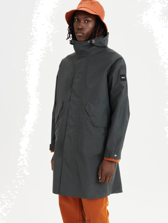 Aigle 86DD173 ropa carbón hombres parka gore-tex con cola de pez