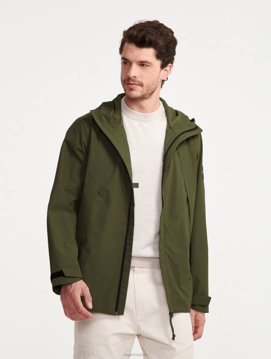 Aigle 86DD178 ropa kaki hombres parka de longitud media con capucha mtd