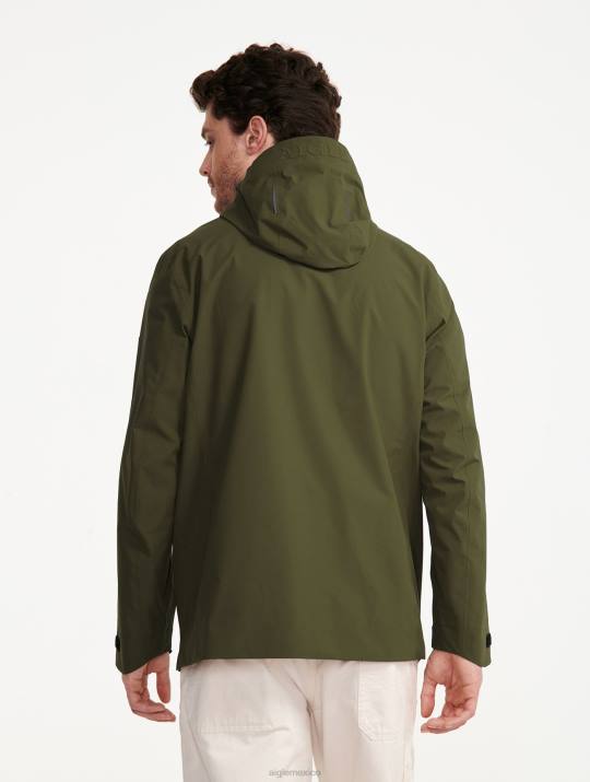 Aigle 86DD178 ropa kaki hombres parka de longitud media con capucha mtd