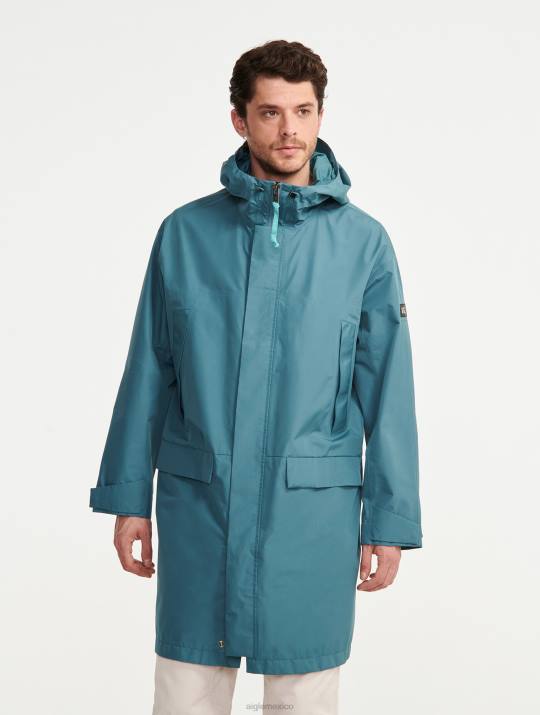 Aigle 86DD193 ropa hidro hombres parka larga gore-tex paclite con doble capucha