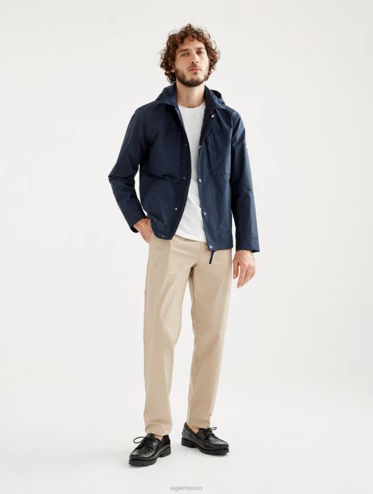 Aigle 86DD201 ropa imperio yo hombres parka corta gore-tex capucha desmontable