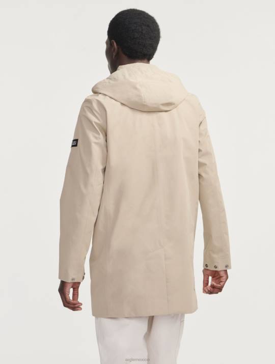 Aigle 86DD203 ropa mimbre hombres parka larga con capucha de gore-tex