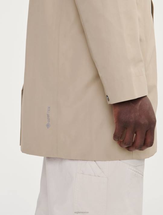 Aigle 86DD203 ropa mimbre hombres parka larga con capucha de gore-tex