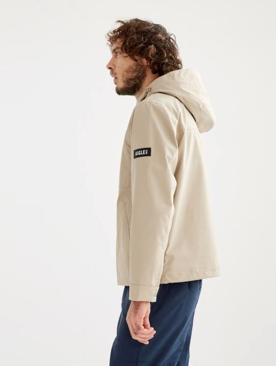 Aigle 86DD220 ropa mimbre yo hombres parka corta gore-tex capucha desmontable