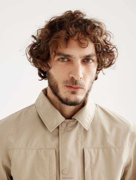 Aigle 86DD220 ropa mimbre yo hombres parka corta gore-tex capucha desmontable