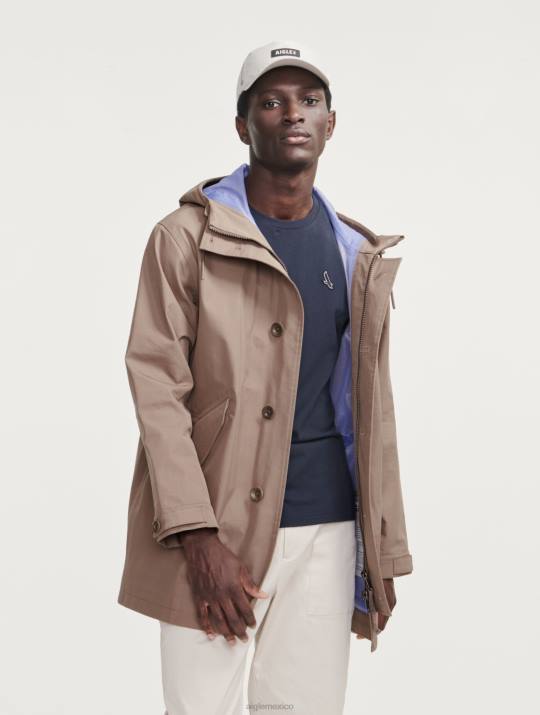 Aigle 86DD222 ropa capuchino hombres parka mtd de longitud media con capucha