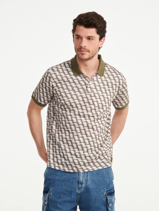 Aigle 86DD119 ropa taillis pr hombres polo de manga corta con monograma