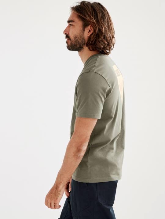 Aigle 86DD146 ropa taillis hombres camiseta estampada con cuello redondo