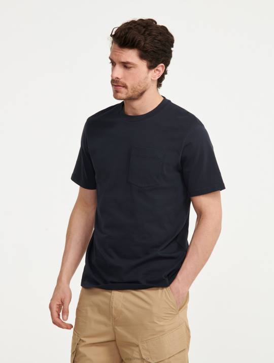 Aigle 86DD157 ropa imperio hombres camiseta con cuello redondo y bolsillo de punto