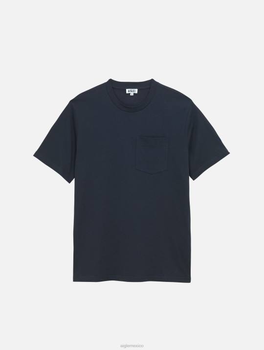 Aigle 86DD157 ropa imperio hombres camiseta con cuello redondo y bolsillo de punto