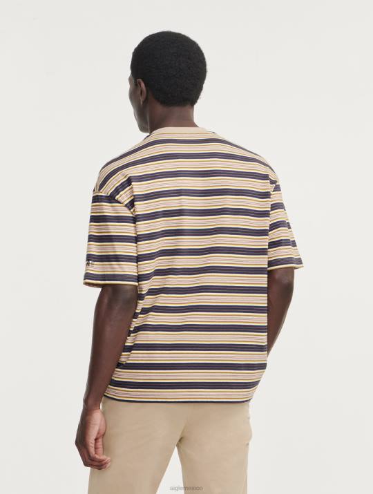 Aigle 86DD4 ropa imperio st hombres camiseta a rayas con cuello redondo