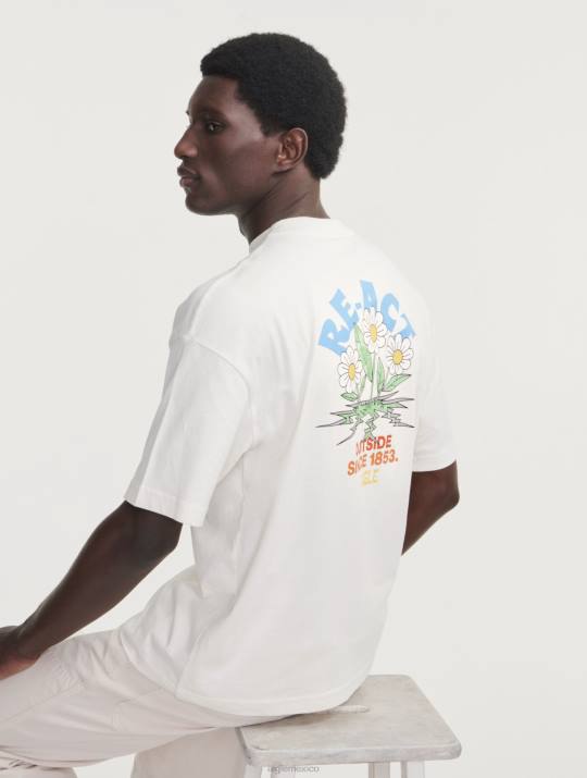 Aigle 86DD5 ropa leche hombres camiseta estampada con cuello redondo