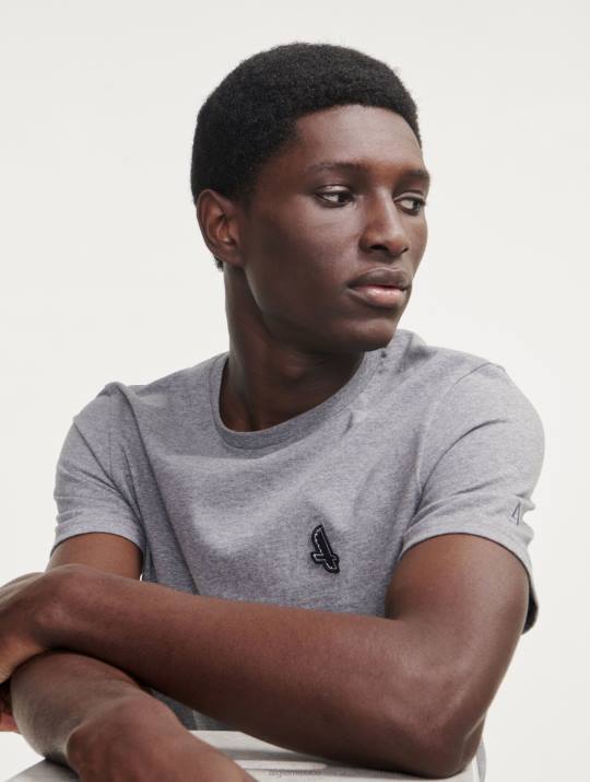 Aigle 86DD68 ropa cuero gris hombres camiseta de punto con cuello redondo