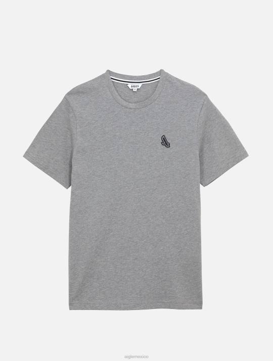 Aigle 86DD68 ropa cuero gris hombres camiseta de punto con cuello redondo