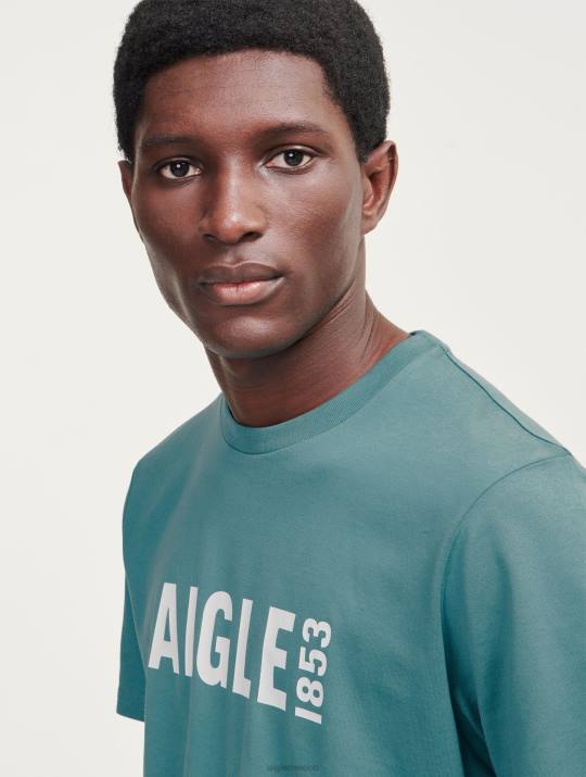 Aigle 86DD70 ropa hidro hombres camiseta estampada de piratex con cuello redondo