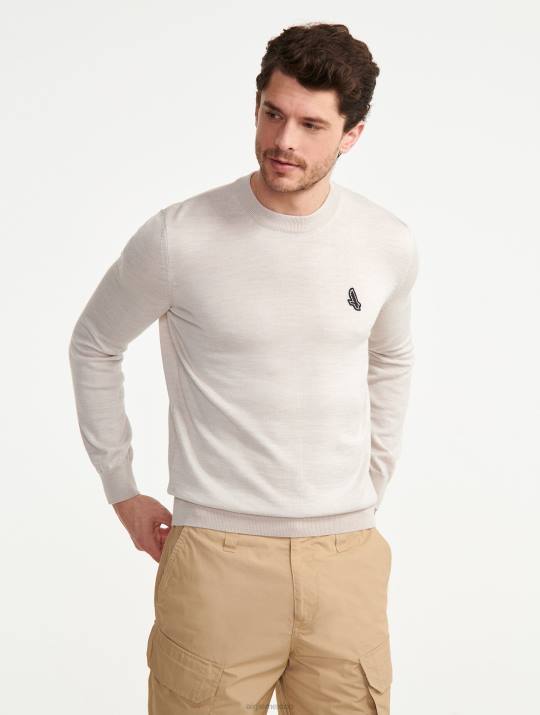 Aigle 86DD134 ropa sable hombres suéter de calibre fino con cuello redondo